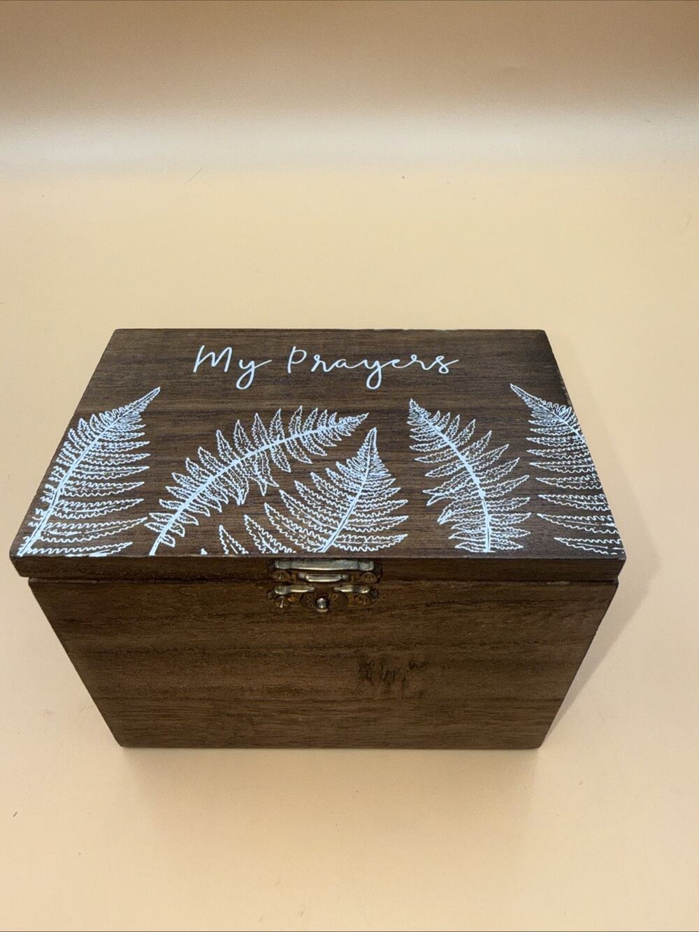 Wooden Chest Box Eccolo Keepsake With 39Prayer Cards Gift Set Include Decorative